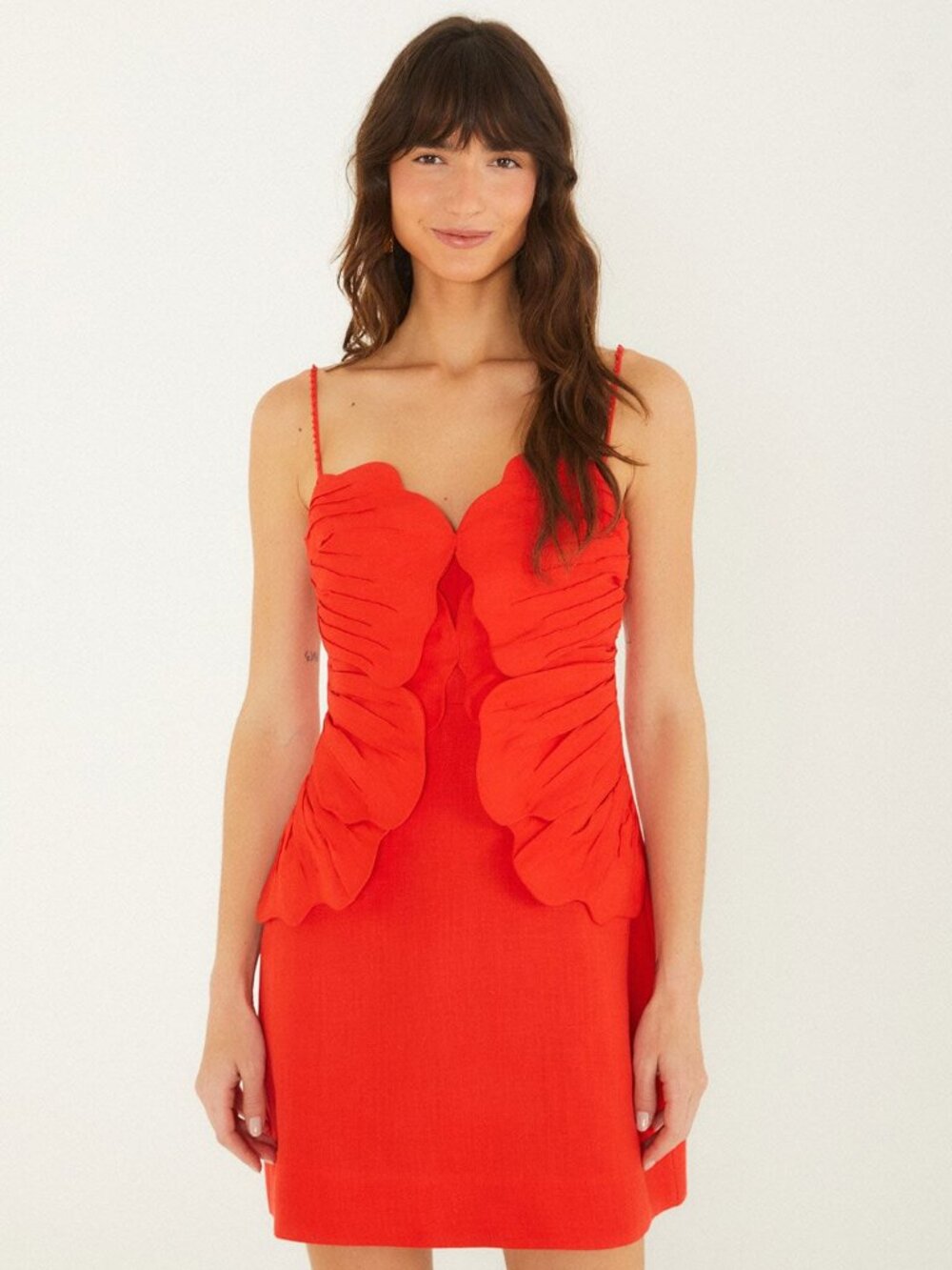 FARM RIO Red 3d Flower Mini Dress NWT